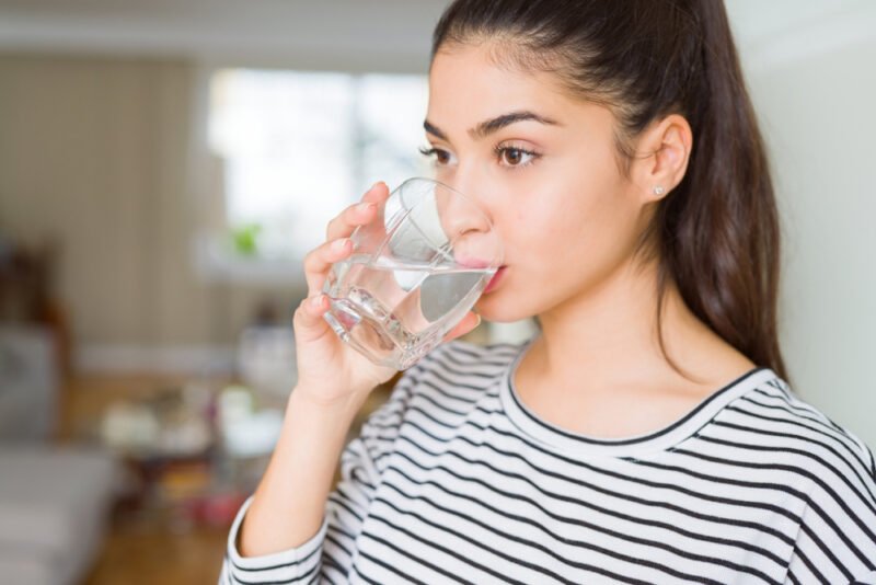 girl drinking water